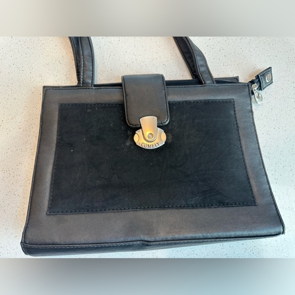 RARE genuine vintage Comely Paris Black Shoulder Bag/Purse w/ tag still attached - Picture 5 of 11
